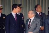 Don Felipe con Mario Soares en mayo de 1991, durante su primera visita oficial a Portugal