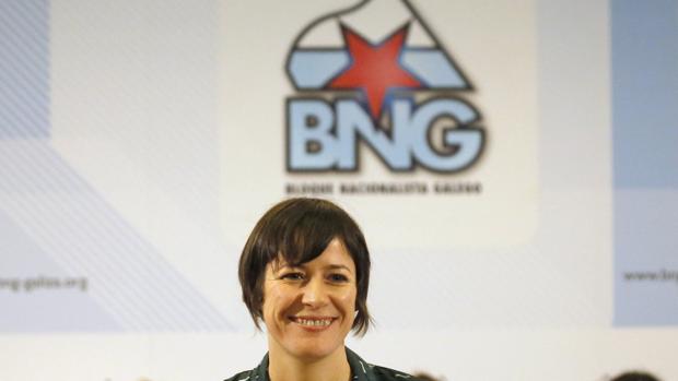 La portavoz nacional del BNG, Ana Pontón, en la sede del partido en Santiago