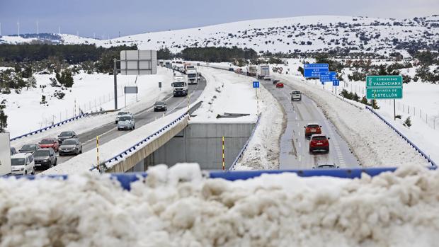 Imagen de la nevada que afectó a la localidad castellonense de Barracas el pasado fin de semana