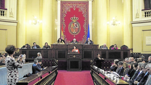 Sáenz de Santamaría, ayer, durante su comparecencia en el Senado