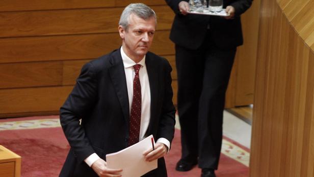 El vicepresidente Rueda durante su comparecencia en el Parlamento gallego