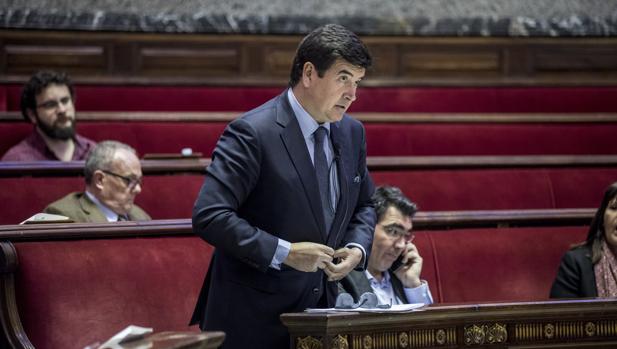 Imagen del portavoz de Ciudadanos, Fernando Giner, durante su intervención