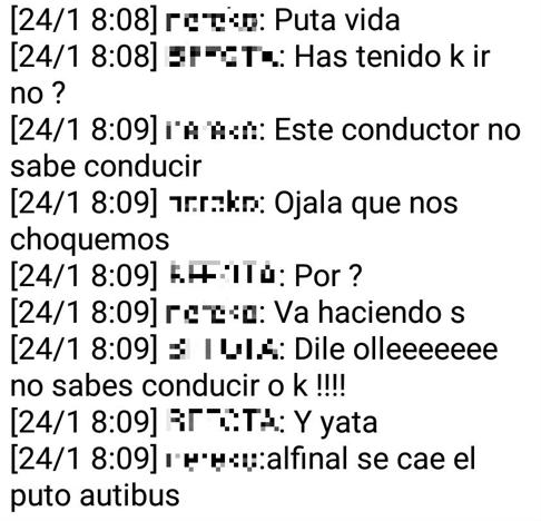 Fragmento de la conversación a la que ha tenido acceso ABC