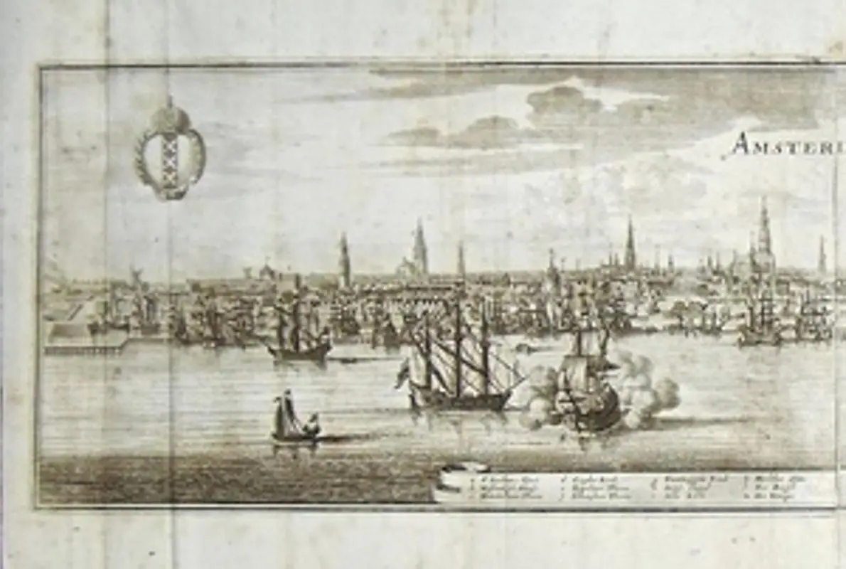 Amsterdam según Johann Gottfrieden en 1696