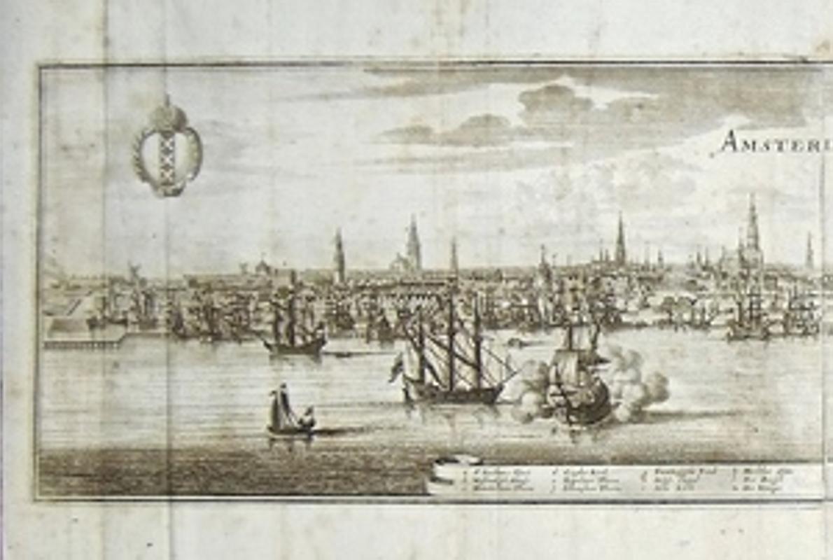 Amsterdam según Johann Gottfrieden en 1696