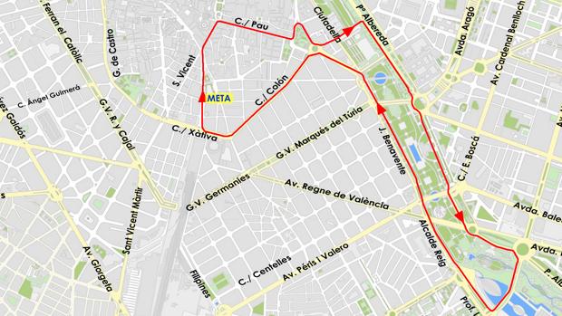 Plànol del recorregut de la quinta etapa de la Volta Ciclista a la Comunitat Valenciana