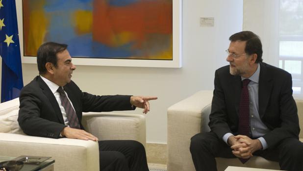 Rajoy y Carlos Ghosn, en una imagen de archivo