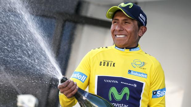 Imagen del ciclista americano Nairo Quintana, tras vencer la Volta a la Comunitat