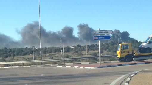 Imagen del incendio desde varios kilómetros