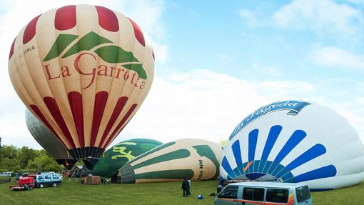 Globos aerostáticos en la zona volcánica de la Garrotxa