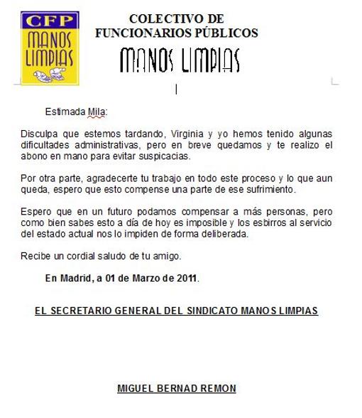 Documento entregado a la Udef en el que Bernad afirma que pagarán en metálico a la portavoz de los afectados de Afinsa