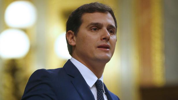 Albert Rivera ayer en la tribuna del Congreso