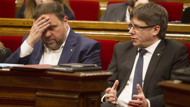 Puigdemont y Junqueras, esta semana en el Parlament