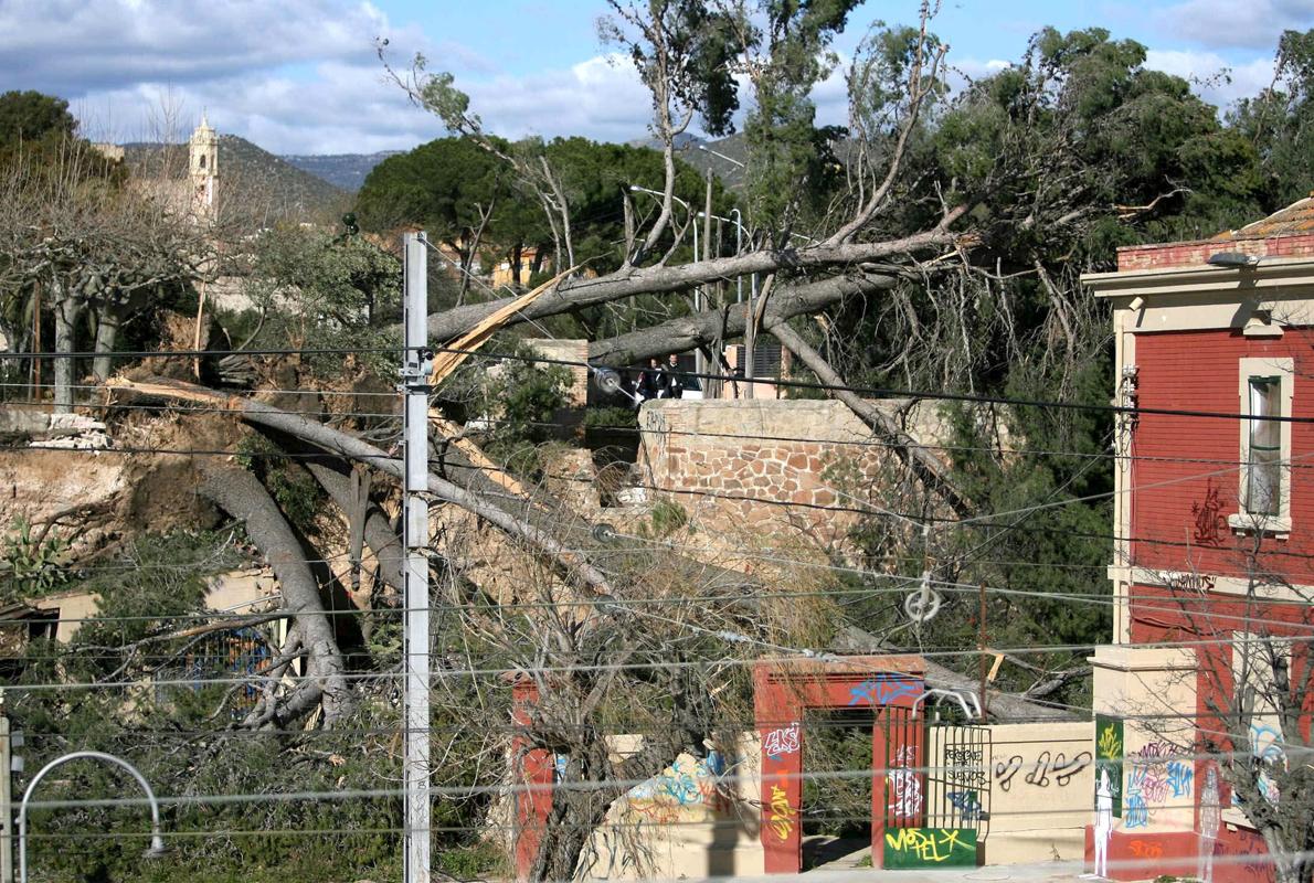 Estación de les Borges del Camp, donde ha ocurrido el accidente, tras un fuerte temporal de viento en 2009