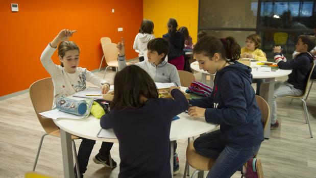 Interior de una clase de un colegio de Barcelona