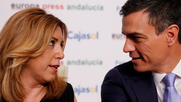 Susana Díaz y Pedro Sánchez en Córdoba, en junio del pasado año