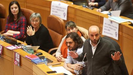 El portavoz de En Marea, durante la sesión plenaria