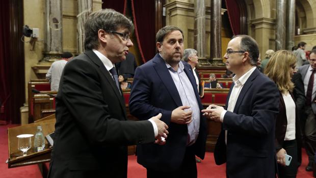 Puigdemont, Junqueras y Turull, esta semana en el Parlament