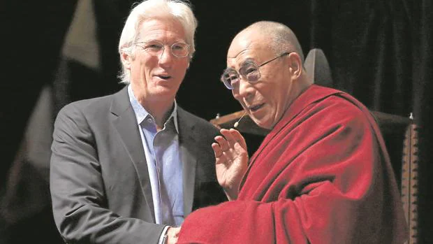 Richard Gere y el Dalai Lama, en una conferencia del líder budista