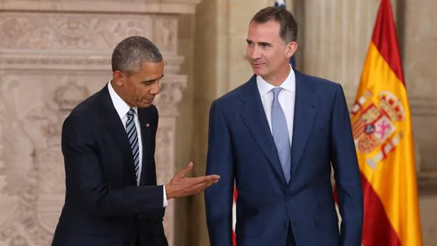 Barack Obama y el Rey, el pasado 10 de julio en el Palacio Real de Madrid