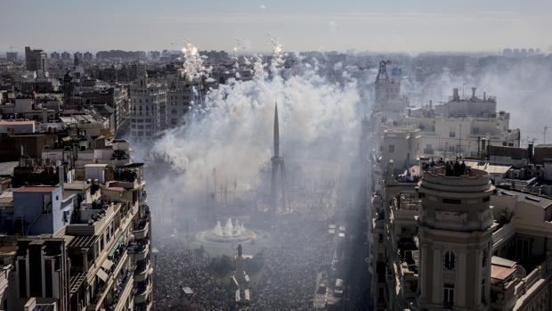 Imagen de la mascletà de este domingo 19 de marzo