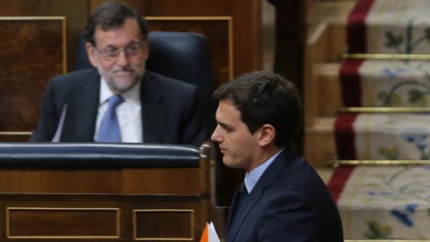 Rajoy y Rivera, en el Congreso de los Diputados