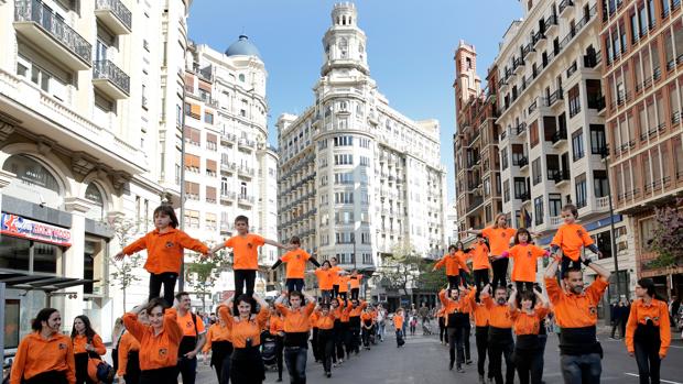 Imagen del acto celebrado este domigo por Escola Valenciana