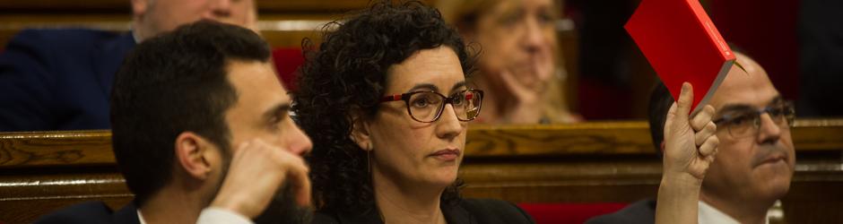 La portavoz de Junts Pel Sí, Marta Rovira, en el Parlament