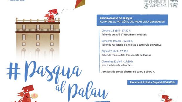 Imagen del cartel de actividades programadas para celebrar la Pascua en el Palau