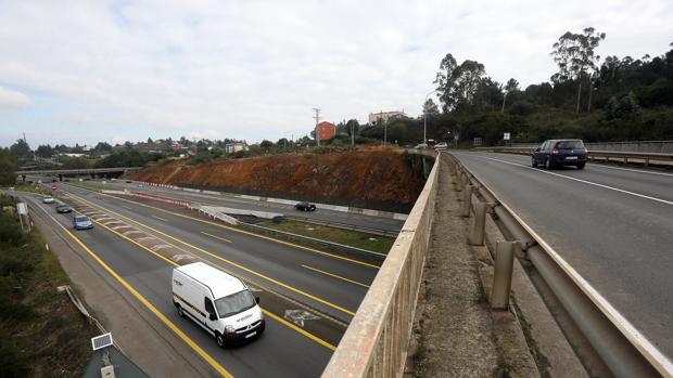 La autopista del Atlántica, a su paso por Santiago de Compostela