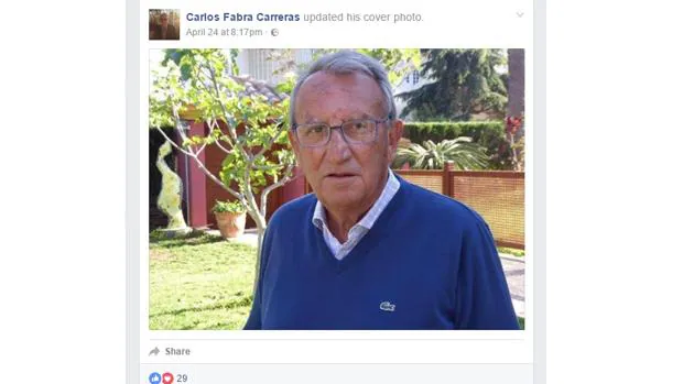 «Con tendencia a mejorar»: Carlos Fabra estrena nueva imagen con gafas transparentes