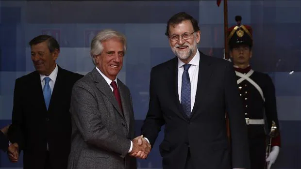 Tabaré Vázquez y Mariano Rajoy, en Montevideo