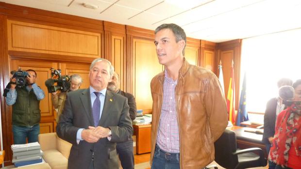 Pedro Sánchez ayer en Monforte