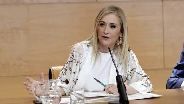 La presidenta regional Cristina Cifuentes durante el Consejo de Gobierno de lA