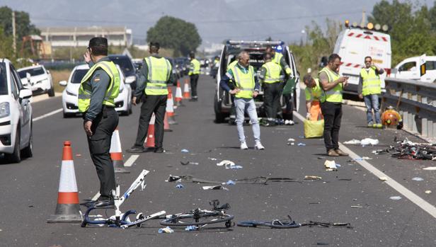 Imagen del accidente del pasado domingo en Oliva