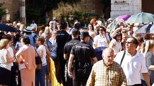 Imagen del besamanos a la Virgen de los Desamparados