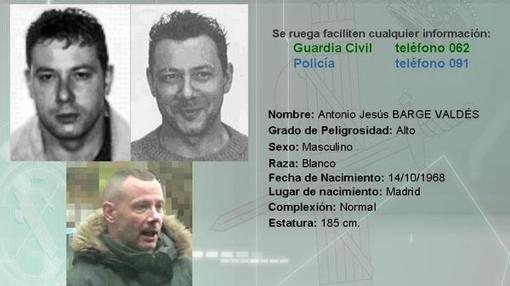 Ficha difundida por los cuerpos y fuerzas de seguridad del Estado