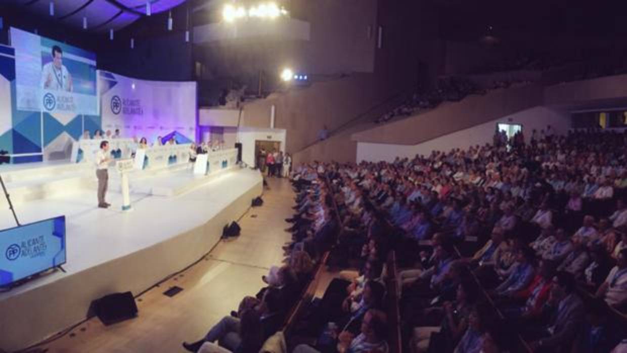 Císcar se dirige al auditorio durante el congreso provincial de los populares, este sábado en Torrevieja