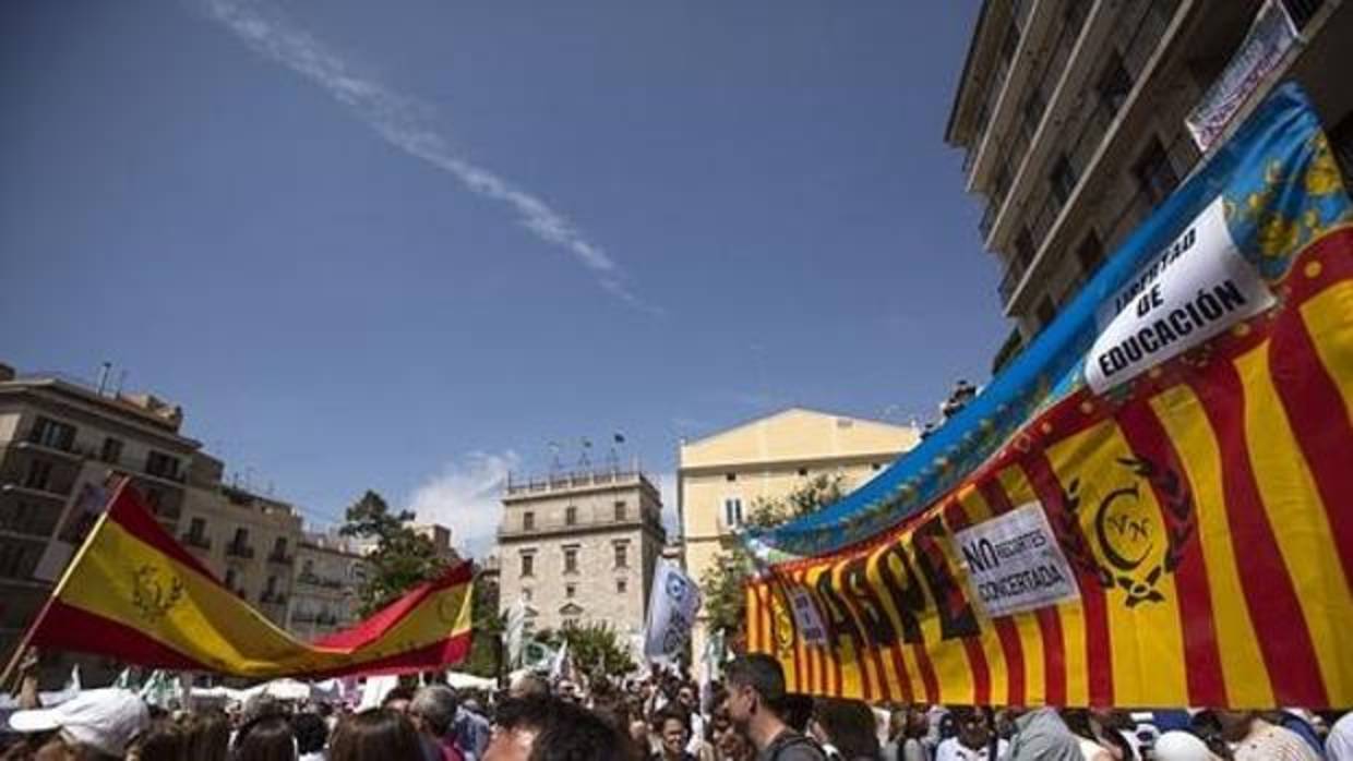 Imagen de archivo de una concentración contra los recortes en la educación concertada