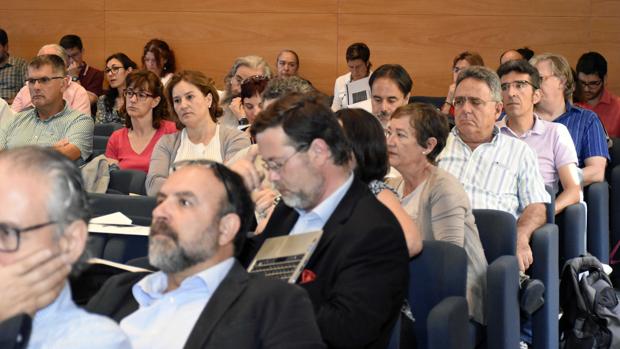 Miembros del Claustro de la URV, durante la reunión del pasado 1 de junio