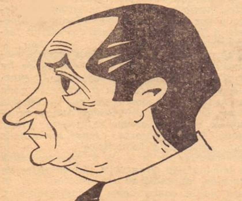 Caricatura de Matías Martín Sanabria, firmada por Juan Palencia en El Norte de Castilla, en enero de 1960