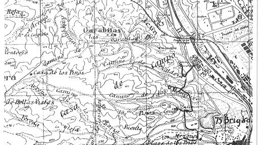 Mapa de la 6ª División republicana sobre posiciones en la Casa de Campo