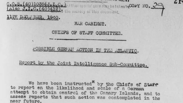 Informe remitido al Comité de Inteligencia del Gabinete de Guerra del Reino Unido en diciembre de 1940