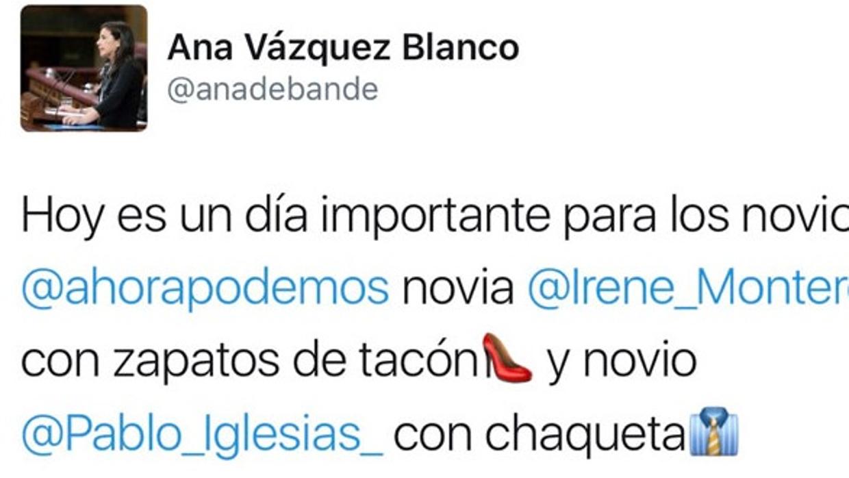 Una diputada del PP, sobre la moción de censura: «Hoy es un día importante para los novios»