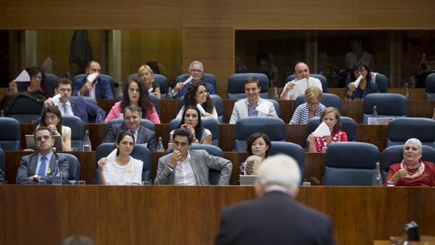 Diputados del PSOE reciben al consejero de Sanidad con abanicos