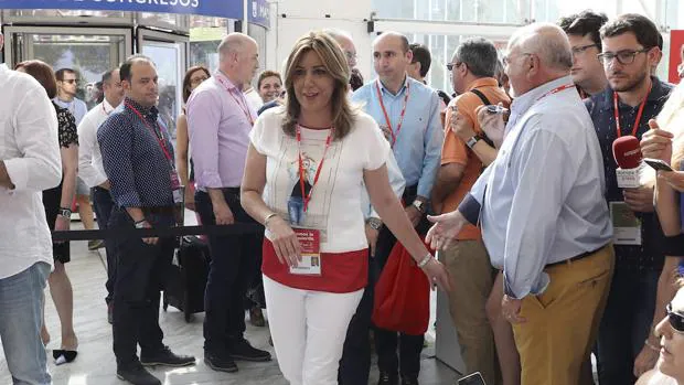 Susana Díaz a su llegada este sábado al Congreso Federal del PSOE