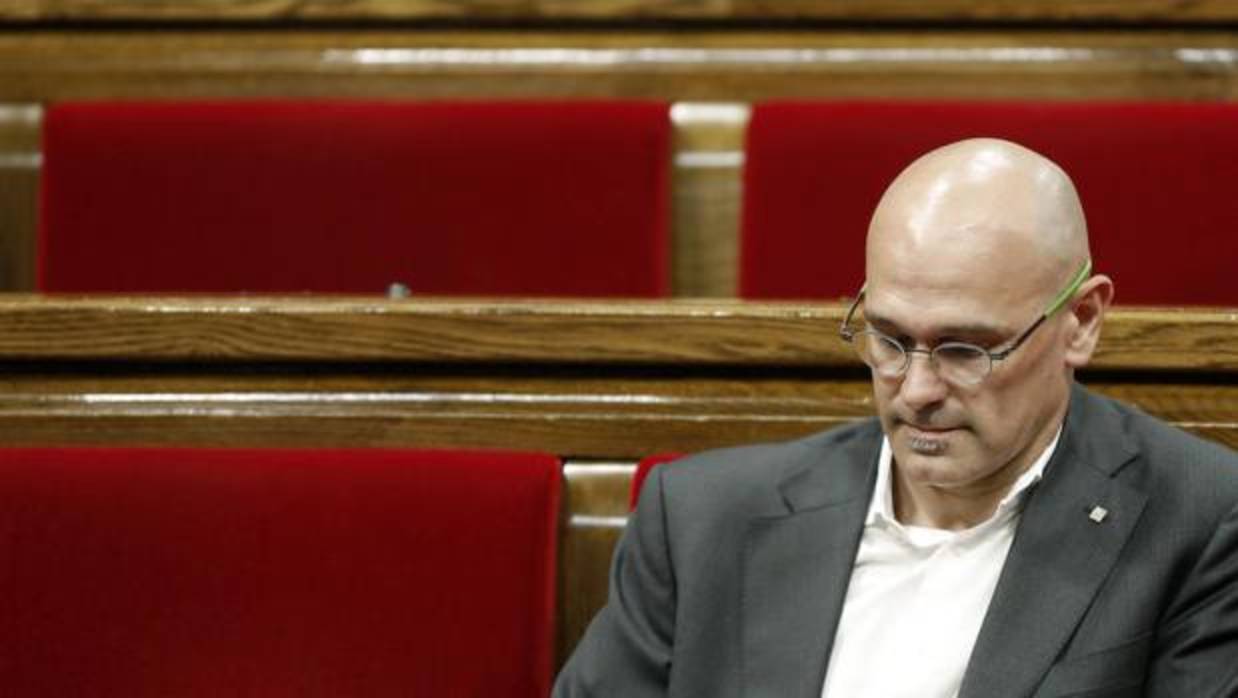 El consejero de «exteriores» catalán Raül Romeva en el Parlament de Cataluña