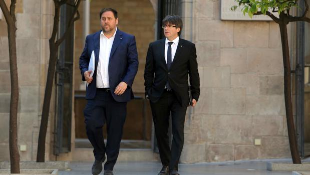 Oriol Junqueras y Carles Puigdemont, el pasado martes