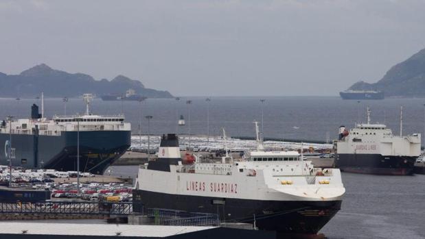 Varios buques de la naviera Suardiaz atracados en el Puerto de Vigo