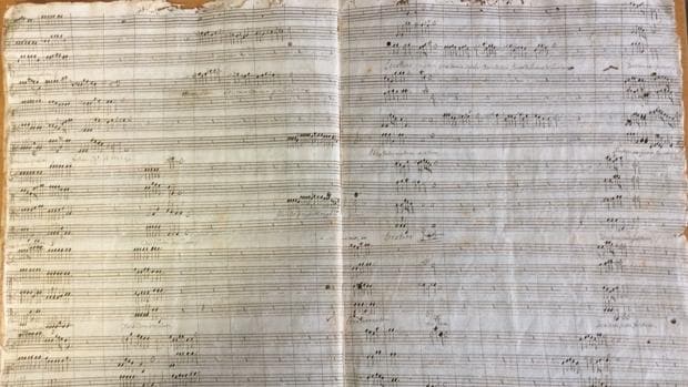 La partitura descubierta en la Catedral de Orihuela